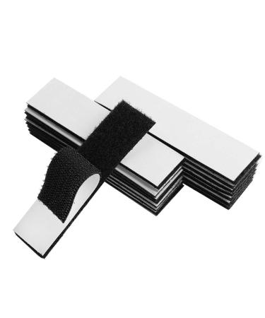 Melsan 1x4 inch Hook and Loop Strips with Adhesive - 15 Sets  Strong Back Adhesive Fasten Mounting Tape for Home or Office Use - Instead of Holes and Screws  Black Black 1 inch x 4 inch-15 Sets