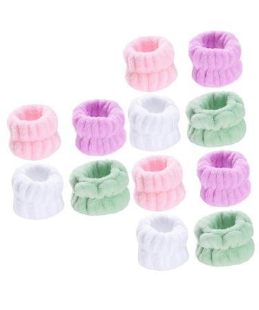 FRCOLOR 12 Pairs Wristband Wash Band Towel Cosmetic Hair Band Towel Headband Shower Hair Band Makeup Headband Beauty Headband Yoga Headbands Skincare Headband Jewelry Soft Miss Plush