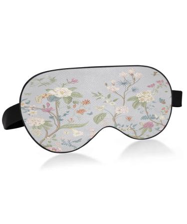 WELLDAY Sleep Mask Beautiful Wildflowers Night Eye Shade Cover Soft Comfort Blindfold Blockout Light Adjustable Strap for Men Women