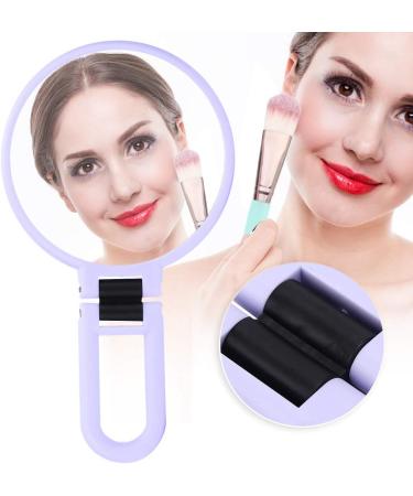 5X Magnifying Makeup Mirror Folding Adjustable Cosmetic Mirror Travel Portable Makeup Mirror (Purple) - Buy Online on SooperMarket.com