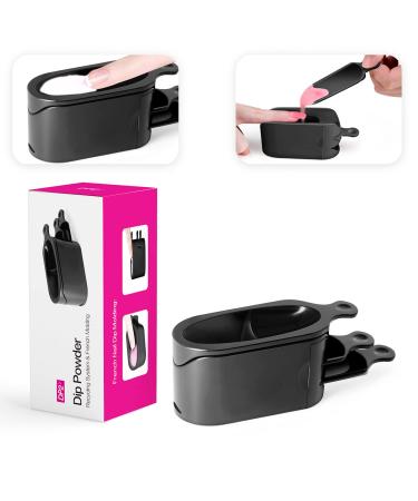 2 in 1 Dip Powder Tray Recycling System & French Tip Mould, Dip Powder Nail Glitter Holder Saver (Black)