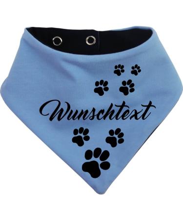 Small grate of bilateral multicolor dogs turning cloth (FB: light blue navy) (Gr.3- HU 36-44 cm) with your desired text size 3- neck circumference 36- 44 cm light blue navy blue