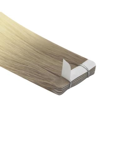Youngsee Ombre Real Hair Tape Extensions - 45cm Light Brown to Blonde Virgin Smooth Weft 5pcs #R8T60 - Buy Online on SooperMarket.com