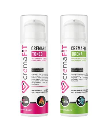 CREMAFIT Designing treatment (2 cream gel set)-hot-cold effect light legs: tight and strengthened legs buttocks stomach and hips.Fight the water retention - made in Italy 300ml