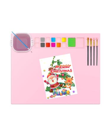 Silicone Painting Mat, Silicone Mat for Resin Casting, 20"x16" Non-Stick Silicone Sheet, Silicone Craft Mat with Cleaning Cup for Painting, Art, Handmade, Make Mold, and DIY Creations