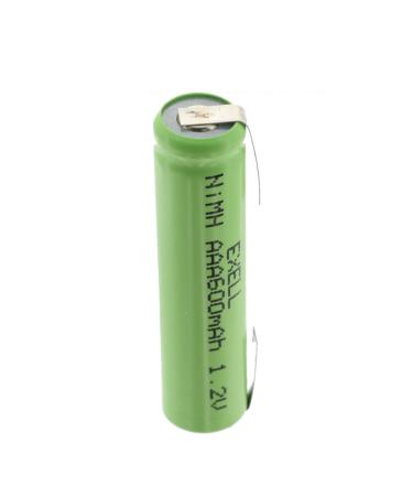 Exell 1.2V NIMH AAA 600mAh Rechargeable Battery w/Tabs for use with electric razors toothbrushes high power static applications (Telecoms UPS and Smart grid) electric tools electric mopeds