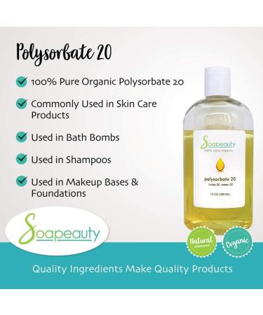 Polysorbate 20 T-MAZ 20 Tween 20 | 100% Pure Cosmetic Grade Solubilizer & Emulsifier | 8 oz Bottle - Buy Online on SooperMarket.com