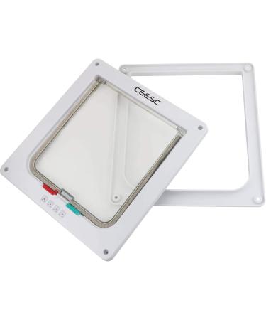 CEESC Large Cat Door 11x9.8 - 4 Way Locking for Windows & Sliding Glass - Weatherproof Cat Flap for Cats & Dogs - 24.8 Circumference, White - Buy Online on SooperMarket.com