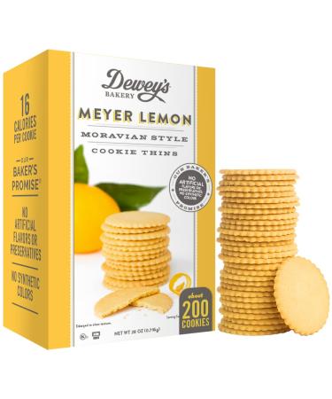 Dewey's Bakery Lemon Moravian Style Cookie Thins | Baked in Small Batches | Real, Simple Ingredients | Time-Honored Southern Bakery Recipe | 28oz Meyer Lemon (28 oz)