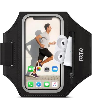 Eotw cell phone pocket jogging - sports hardship mobile phone holder arm with Airpods bag for iPhone 15/14/12/11 Pro/x/8 Galaxy S24/S22 FE Mobile phone bracelet jogging for running (5.4 " 6.1") for 5.4 " 6.1 "