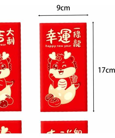 6 Pieces Chinese New Year Red Envelopes Lucky Money Envelope 2024 Dragon Hongbao Hong Bao for Spring Festival Birthday A Style A - Buy Online on SooperMarket.com