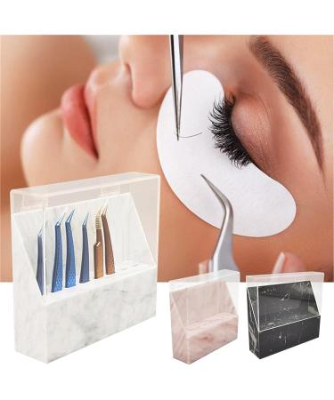 Tweezer Holder Stand for Eyelash Extensions | 8-Slot Lash Tweezer Stand with Cover | Salon & Home Lash Extension Organizer - Pink - Buy Online on SooperMarket.com