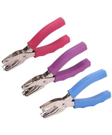 Craftinova Handle Punch 3 Pack 1/4 inch of Hole Handheld Puncher with Soft Grip Handles with 6 Sheet Capacity Perfect for Home Office School Supplies can be Used for Labels and Greeting Cards 3PS