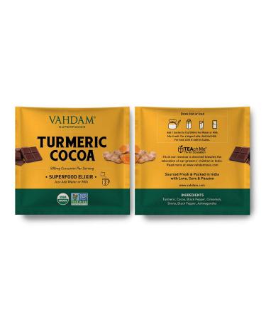 Organic Turmeric + Cocoa Instant Elixir Mix | Stress Relief Superfood | 10 Servings | Low Calorie & Preservative-Free - Buy Online on SooperMarket.com