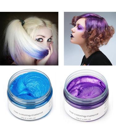 6 Colors Hair Color Wax - Temporary Styling for Parties Cosplay & Halloween | Sliver Blue Purple Gold Green Pink Red - Buy Online on SooperMarket.com