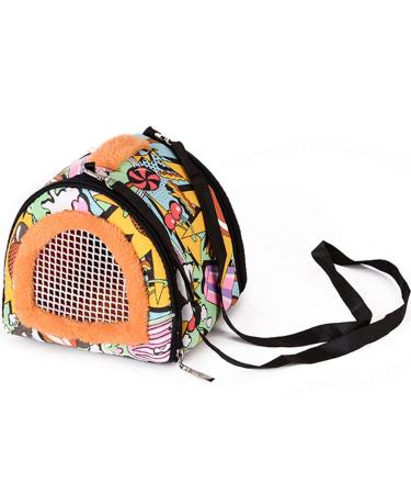 La La Pet 2 in 1 Portable Small Animals Hamster Carrier Bag & Warm Bird Nest Hammock House with Detachable Strap Zipper & Breathable Mesh Window Pet Outdoor for Parrot Guinea Pig Squirrel