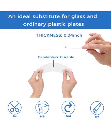 10 Pack Clear Plastic Sheet 8x10 Plexiglass Panels 0.03 Thick - Ideal for Crafting, Picture Frames, Resin Painting & Signs - Buy Online on SooperMarket.com