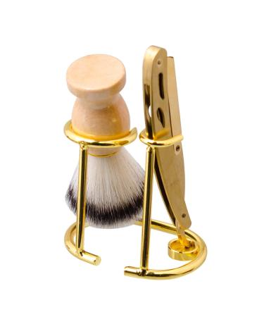 Magidal wet shaving set shaving brushes durable premium nylon bristles shaving cleaning tools for Valentine's Day Festivals Holidays Gold