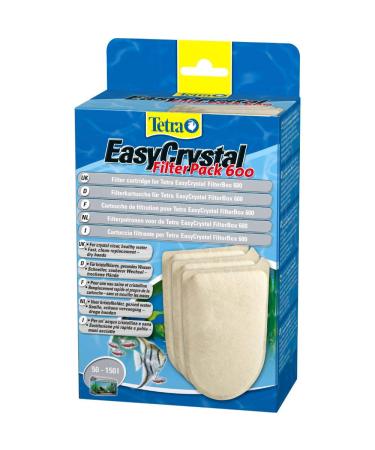 Tetra EasyCrystal Filt Pack 600 Filter Pads filter material for Easycrystal Interior filter integrated TIMESTRIP shows change suitable for aquariums of 50-150 liters 3 pieces of filt Pack 600 (50-150L)