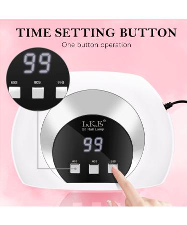54W UV LED Nail Lamp for Gel Nail Curing | 3 Timers, LCD Display, Smart Sensor | USB Plug | Fingernail & Toenail Dryer (White) - Buy Online on SooperMarket.com