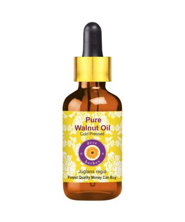 Deve Herbes Pure Walnut Oil (Juglans regia) with Glass Dropper Cold Pressed 15ml (0.50 oz)