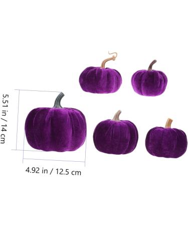 Didiseaon 5pcs Flannel Foam Pumpkin Autumn Decor Halloween Decor Velvet Pumpkins for Decorating Artificial Pumpkin Decoration Fall Decorations Home Decor Photo Prop Fake Pumpkin Set Purple Purple 14X12.5X12.5CM - Buy Online on SooperMarket.com