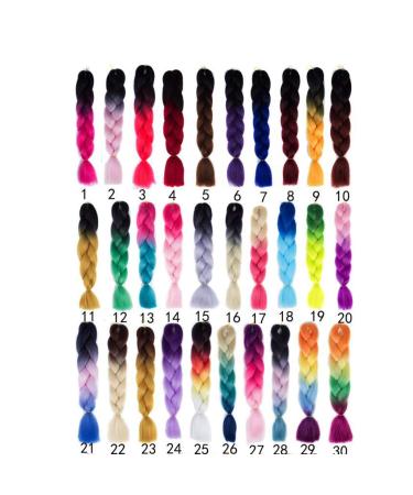5PCS Ombre Jumbo Braid Hair Extensions - Synthetic Kanekalon 24 High Temperature Fiber Hair - International Shipping Available - Buy Online on SooperMarket.com
