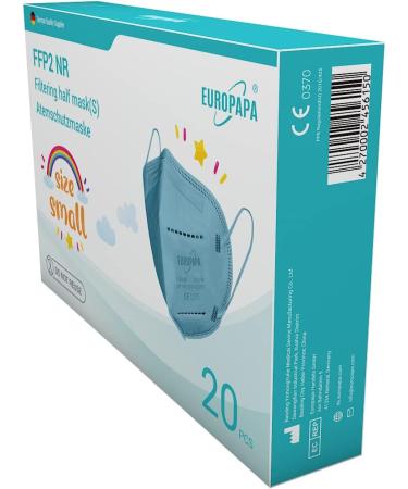 EUROPAPA 20x FFP2 Face Masks - Small Size 5-Ply Respiratory Masks Individually Packed EU Certified Blue - Buy Online on SooperMarket.com