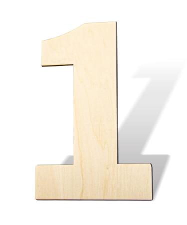 GDGDSY 14 Inch Blank Wood Number 1 Unfinished Wooden Number Sign Large Number 1 for Birthday Graduation DIY Craft Art Decoration Party Decoration. (1)