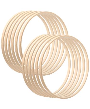 Sntieecr 12 Pack 2 Sizes Wooden Bamboo Floral Hoop Macrame Craft Hoop Ring for DIY Wedding Decorations Dream Catchers Wreath Decor and Wall Hanging Crafts (10 & 12 Inch) 12 x 10/12 inch