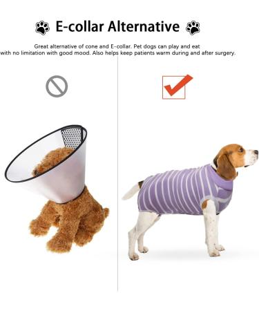 oUUoNNo Recovery Suits for Dogs Cats Surgical Recovery Suit for Female Male Abdominal Wounds Spay or Skin Diseases Cone E-Collars Alternatives Anti-Licking Pet Vest Post Surgery (XXXL Purple stripe) XXXL Purple stripe - Buy Online on SooperMarket.com