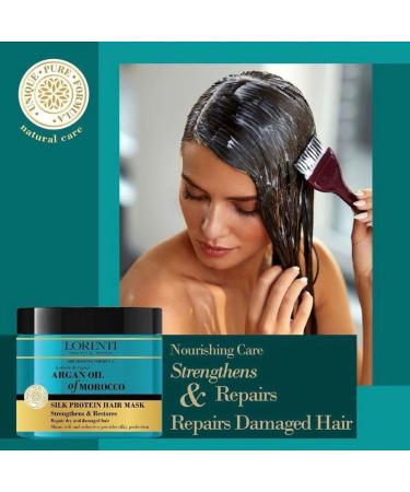 Lorenti Deep Conditioning Hair Mask 500 ml | For Dry Damaged Dense & Frizzed Hair | Contains Vitamin B7 & Proteins to Balance & Moisturize Hair | 16.9 Fl Oz (Argan Oil) - Buy Online on SooperMarket.com