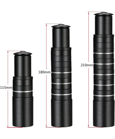 Boenoea Bike Stem Riser Extender 115mm - Aluminum Alloy Handlebar Raiser for Mountain, Road, MTB, BMX, Fixie - Black - Buy Online on SooperMarket.com