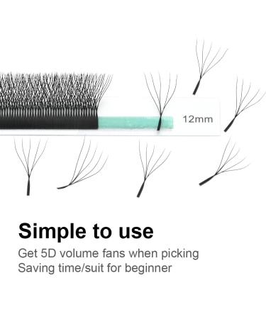 NAGARAKU 5D Volume Premade Eyelash Extensions 8-15mm Mix - D Curl 0.07mm | Faux Mink Matte Black Clusters | Easy Fanning YY Lashes - Buy Online on SooperMarket.com