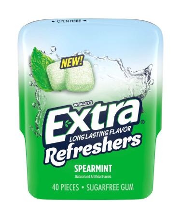 Wrigleys Extra Refreshers Spearmint Sugar Free Chewing Gum 40 Piece Tub