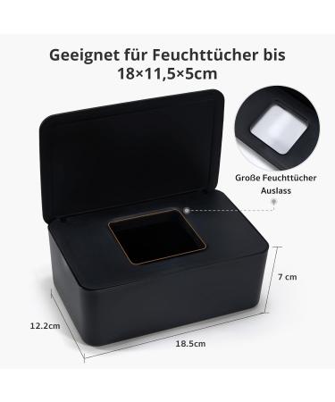 Premium Black Wet Wipes Box - Organize Baby Wipes & Damp Cloths | Stylish Storage for Home & Office - Buy Online on SooperMarket.com