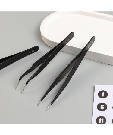 Premium Stainless Steel Tweezers Set - 4 Precision Polishing Antistatic Tweezers for Beauty & Personal Care - Buy Online on SooperMarket.com