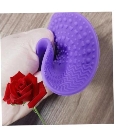Makeup Brush Cleaner Mat Round Makeup Brush Cleaner Pad Silicone Brush Cleaner Brush Clean Pad for Makeup Tool Clean Purple - Buy Online on SooperMarket.com