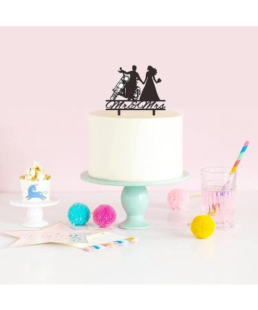 Motorcycle Wedding Cake Topper Bride and Groom with Motorbike Cake Topper Funny Motorcycle Couple Cake Topper for Wedding/Engagement/Bridal Shower Party Decoration - Buy Online on SooperMarket.com