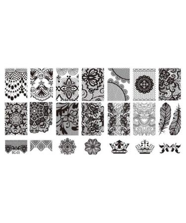 Vektenxi Premium Quality Lace Stamper Nails Art Stamp Stamping Nail Template Flowers Image Printer Plate