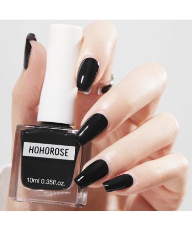 Black Nail Polish Nail Varnish Quick Dry Long Lasting Nail Polish Water Based Formula Non-toxic No Need Baking Nail Varnish for Women Girls DIY Nail Art Manicure at Home