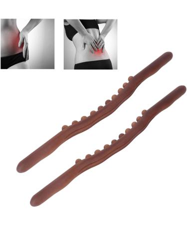 10 Massage Points Gua Sha Tools - 2 Pack Wooden Massage Sticks for Back & Leg Relief | International Shipping - Buy Online on SooperMarket.com