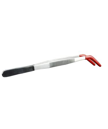 TropicShop feeding tweezers - stainless steel tweezers with protective rubber (angled approx. 30cm)