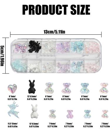 72 Pcs Aurora Teddy Bear Nail Charms - Cute 3D Animal Nail Art Decorations - Buy Online on SooperMarket.com