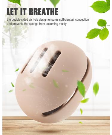 FERYES 2 PCS Makeup Sponge Holder - Silicone Beauty Blender Case for Travel | Khaki & Brown - Buy Online on SooperMarket.com