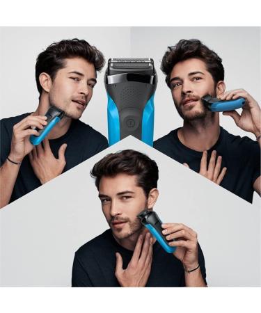 Braun Series 3 310BT Electric Razor for Men - 3-in-1 Trimmer Rechargeable Wet & Dry 30-Min Run Time Black/Blue - Ideal Beard Grooming Tool - Buy Online on SooperMarket.com