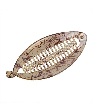 Ancllo Large Banana Hair Clips - Fish Shape Hair Accessories for Women & Girls - 2 Coffee Brown Clips with Rounded Edges - Buy Online on SooperMarket.com