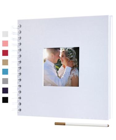8 x 8 Inch Small DIY Scrapbook Photo Album with Cover Photo 80 Pages Hardcover Craft Paper Photo Album for Guest Book  Anniversary  Valentines Day Gifts (White  8 x 8 inch) White 8 x 8 inch