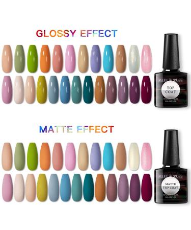 MEET ACROSS Gel Nail Polish Kit - 25 Pcs Popular Colors Set with Base, Top Coat & Nail Lamp - Salon Quality Manicure Set 25+3-P001 - Buy Online on SooperMarket.com