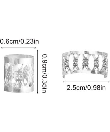 SKHAOVS 200 Pieces Hair Braid Rings Dreadlocks Locks Hair Beads Cuffs Braid Rings Hair Clips Adjustable Dreadlocks Beads Dreadlocks Accessories DIY Hair Decorations 8 * 9 mm (Silver) - Buy Online on SooperMarket.com